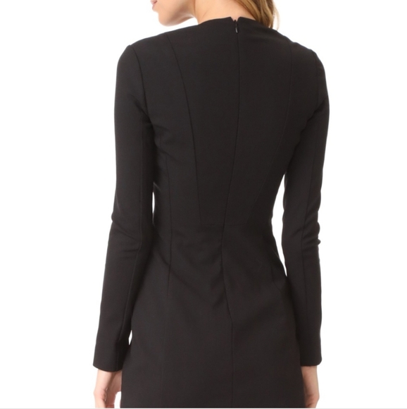 V neck fitted mini black dress from Theory. Worn once in excellent condition. - Picture 4 of 10